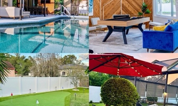 Carrollwood House | Upscale Tampa Bay Dream Home Pool/Putting Green