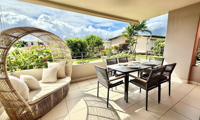 Papeete Condo | Vaiana City Apartment - relaxing downtown Papeete - garden view, A/C - WiFi