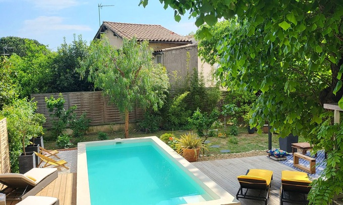 Les Cevennes House | Very quiet townhouse renovated garden pool