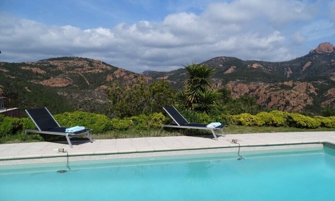 Antheor Villa | Villa Esterella, panoramic view of the Esterel and the sea, heated pool