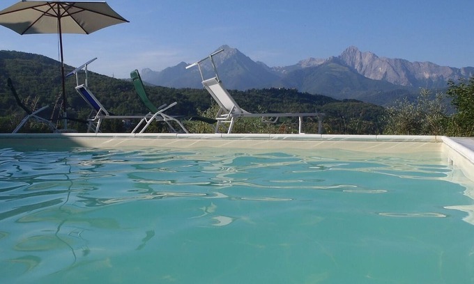 Casola in Lunigiana Villa | Villa in 2 Acres: Large Heated Private Pool; 360 deg. Stunning Views; Free WIFI