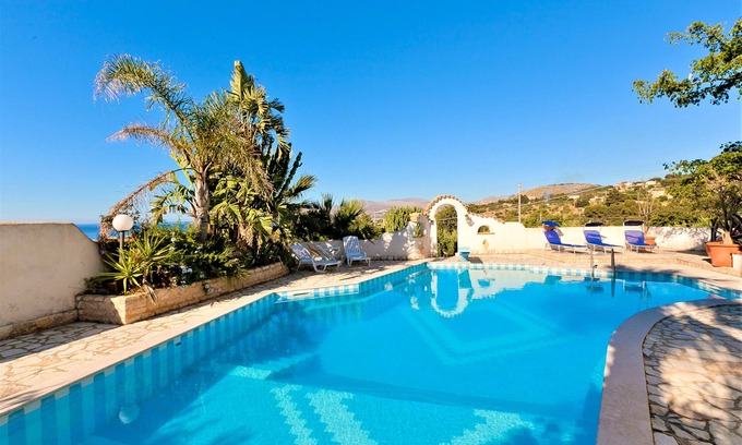Valderice Villa | Villa Le Palme with private pool and seaview on San Vito Lo Capo