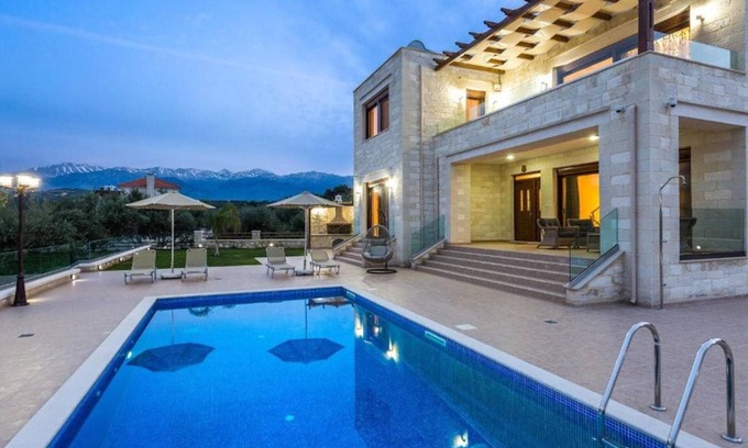Kalyves Villa | Villa Medina - Modern Stone Villa - groups/family