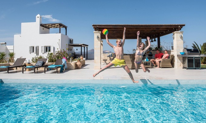 Plaka Villa | Villa Melodie, fantastic pool & terraces, sea view