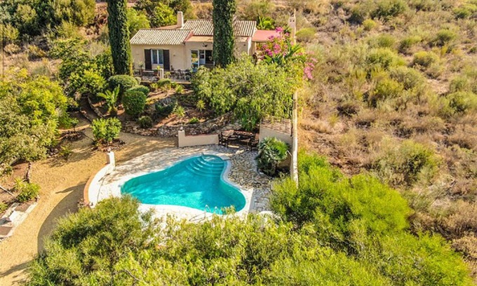 El Cortijo Grande Villa | Villa near Mojacar, Almeria, Spain overlooking a lush valley.