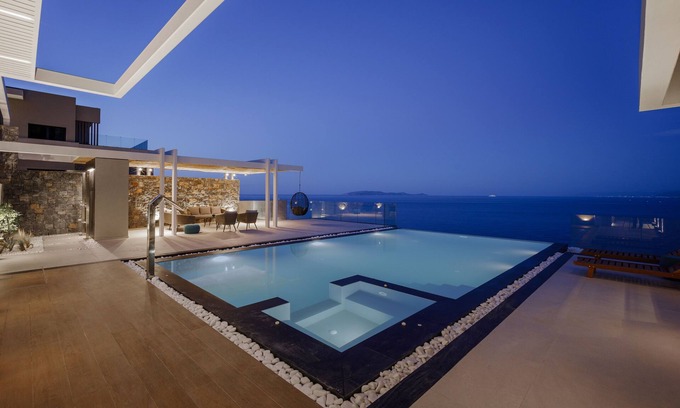Agia Pelagia Villa | Villa Nereid 5 bedroom villa with infinity heated pool