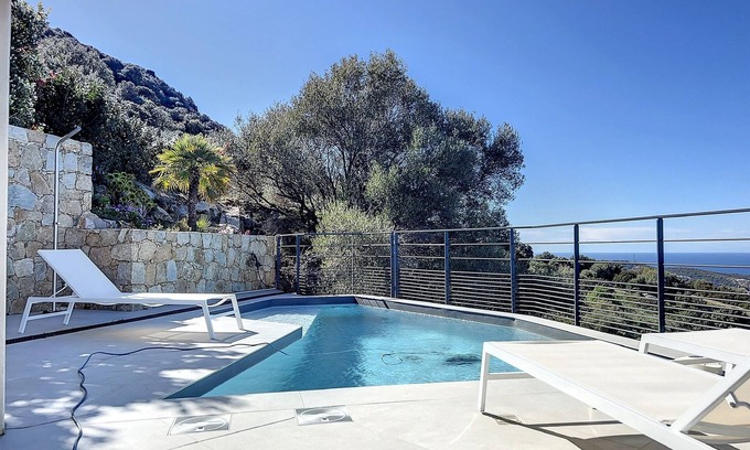 Santa-Reparata-di-Balagna Villa | Villa panoramic sea view, heated pool, Monticello, 4 bedrooms