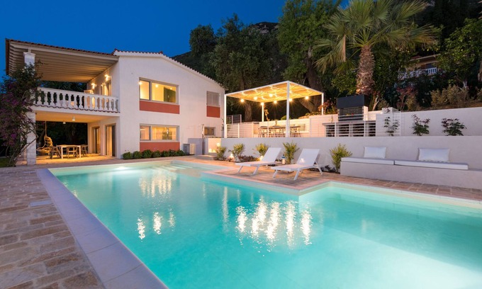 Dafnata Villa | Villa Sol - private pool, stunning sea views, fast internet, sleeps 6+