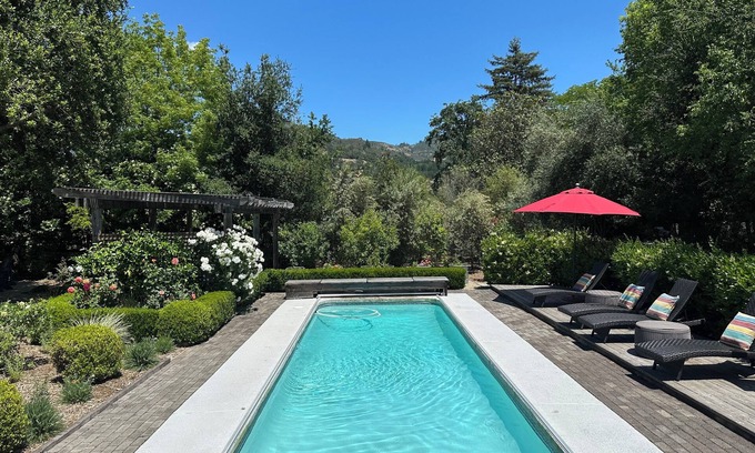 Kenwood House | Villa Ticino wine country vineyard estate - pool, spa, bocce + walk to wineries