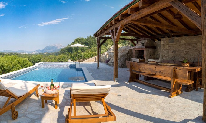 Zvecanje Villa | Villa with a view to nature, hydromassage heated pool, authentic stone property