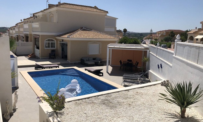Benijofar Villa | Villa with private pool and a large enclosed sun terrace.