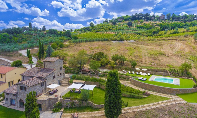 Panzano in Chianti Villa | Ville La Marcellina with Private Pools, Garden, Terraces, Ideal for Weddings