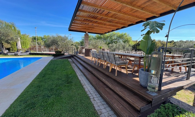 Gouvia Villa | Vip Luxury Privilege Villas with Tennis Court heated outdoor & indoor pool