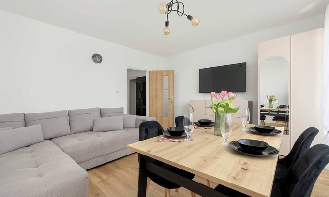 West Pomeranian Voivodeship Apartment | Waska Bright Apartment with Balcony