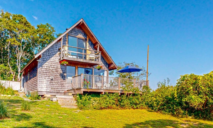 Aquinnah House | Water-view home with large deck, balcony, enclosed sunroom & peaceful location