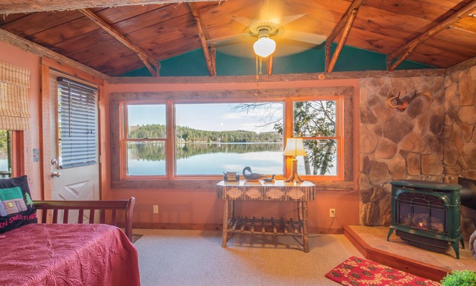 Saranac Lake Cabin | Waterfront 4 Season Cabin on Lake Colby in Saranac Lake furnished in ADK Decor.
