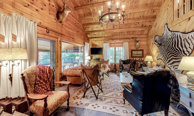 Northeast Somerset House | Waterfront Home on Moose River with Firepit, Porch, Pool Table, Great River View