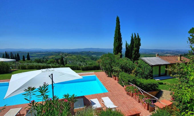 Magliano Villa | Wonderful private villa with pool, WIFI, A/C, TV, balcony, panoramic view, close to Greve In Chianti