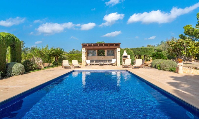 Algaida House | Wonderful private villa for 4 guests with WIFI, A/C, private pool, TV, patio and panoramic view