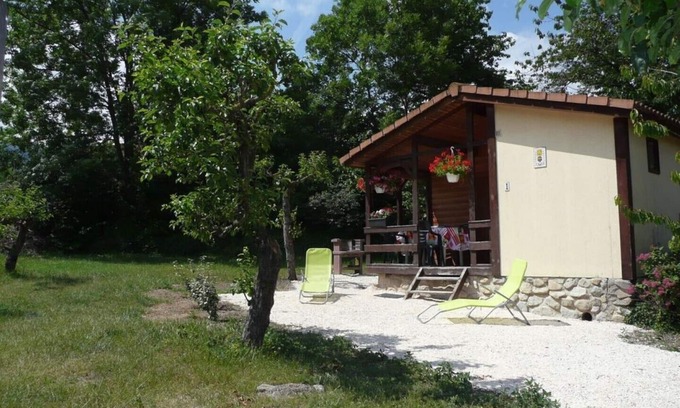 Corneilla-de-Conflent Ski Chalet | Wooden chalets in gite village with terrace, barbecue, swimming pool and air conditioning