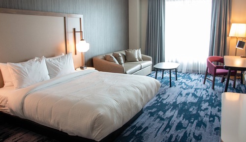 Suite, 1 King Bed with Sofa bed (Hearing Accessible)