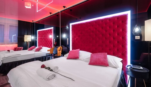 Pink double with free pool access