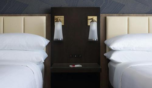 Double Room with Two Double Beds and Roll-n Shower - Mobility and Hearing Accessible
