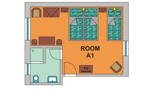 Triple Room with Garden View