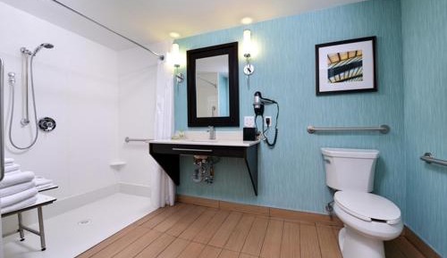 Standard Queen Room with Communications Accessible Roll-In Shower