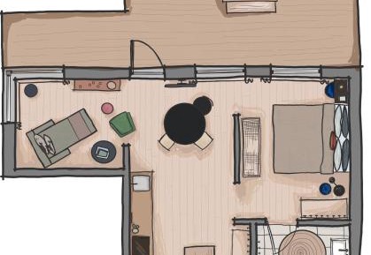 Studio with Terrace