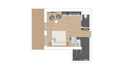 Studio with Balcony