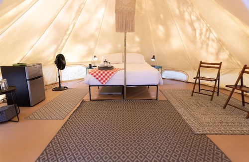 Irene RV Rental | Farmstay and Magical Bell Tent near Corsicana, TX