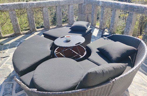 Huelgoat Cottage | Huge terrace overlooking the lake and forest of huelgoat