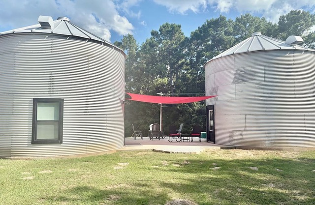 One of a kind grain bin silo cabin getaway near wedding venues and A&M!