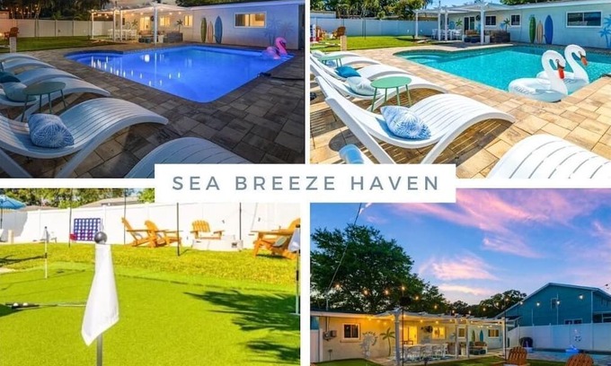 Clearwater House | Sea Breeze Haven ~ Htd Pool ~ Fire Pit ~ PuttPutt