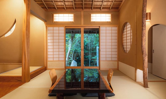 Azumino Villa | Maximum 16 people can be accommodated in a private villa with a half-open-air hot spring.