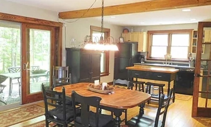 Gardiner House | Spacious river home w/pellet stove, outdoor dining area, fire pit, & BBQ grill