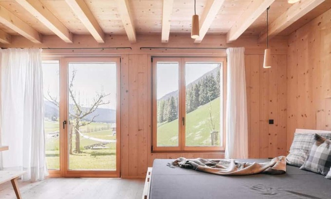 San Martino Apartment | Chalet 'Blasla Olben 2-3P 2' with Mountain View, Shared Terrace and Wi-Fi